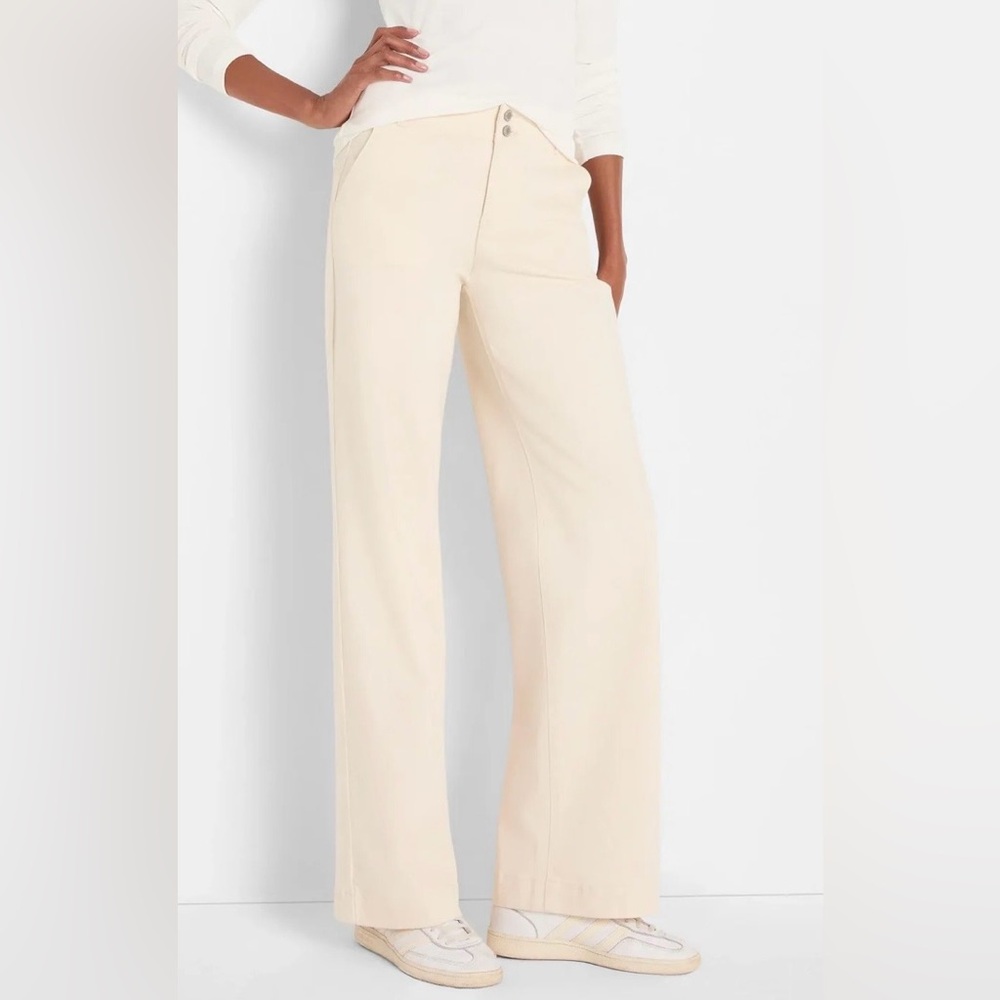 Nic + Zoe 31" Weekend Wide Leg Trouser Jeans in Canvas Cream Size 27 NWT !
